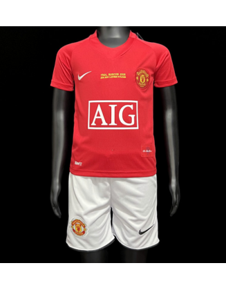 Manchester United Home Jersey Retro 07/08 For Kids 